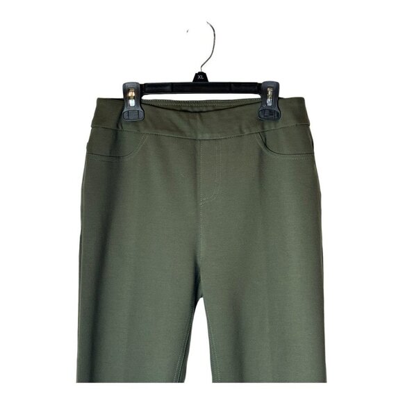 Soft Surroundings Pants Womens XS Olive Green Knit Stretch Tapered Leg Pull On - Picture 3 of 9